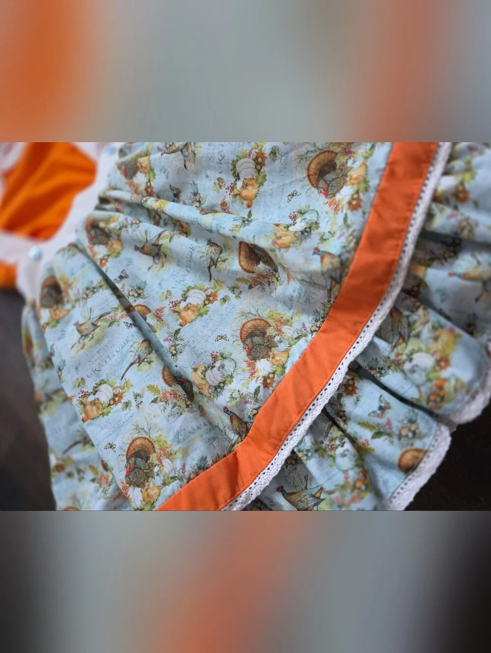 Fall Thanksgiving turkey pumpkin skirtall 2-pc outfit